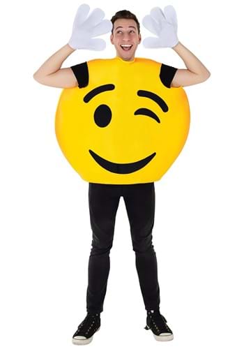 Click Here to buy Emoji Wink Smiley Adult Costume from HalloweenCostumes, CDN Funds & Shipping