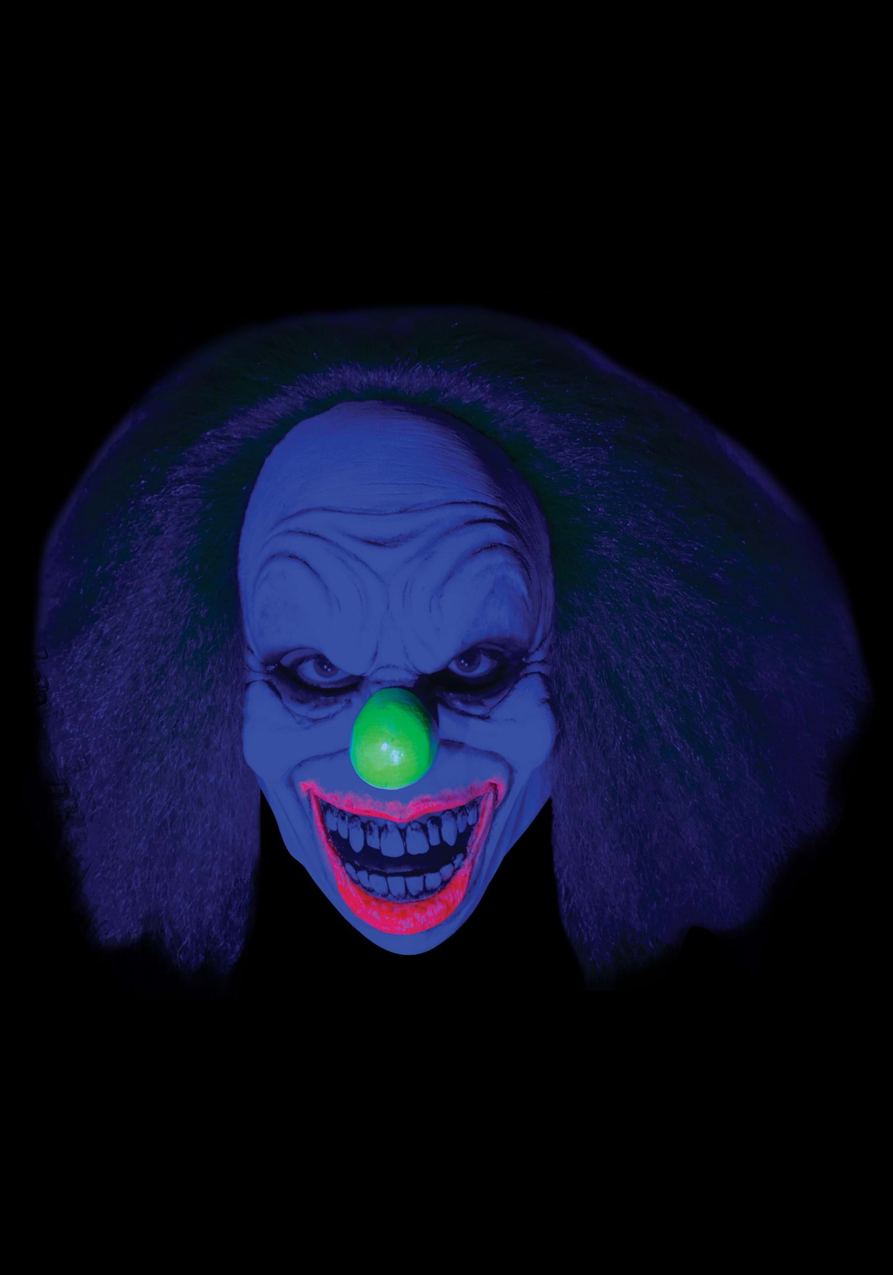 Scary Black Light Wild Neon Clown Mask