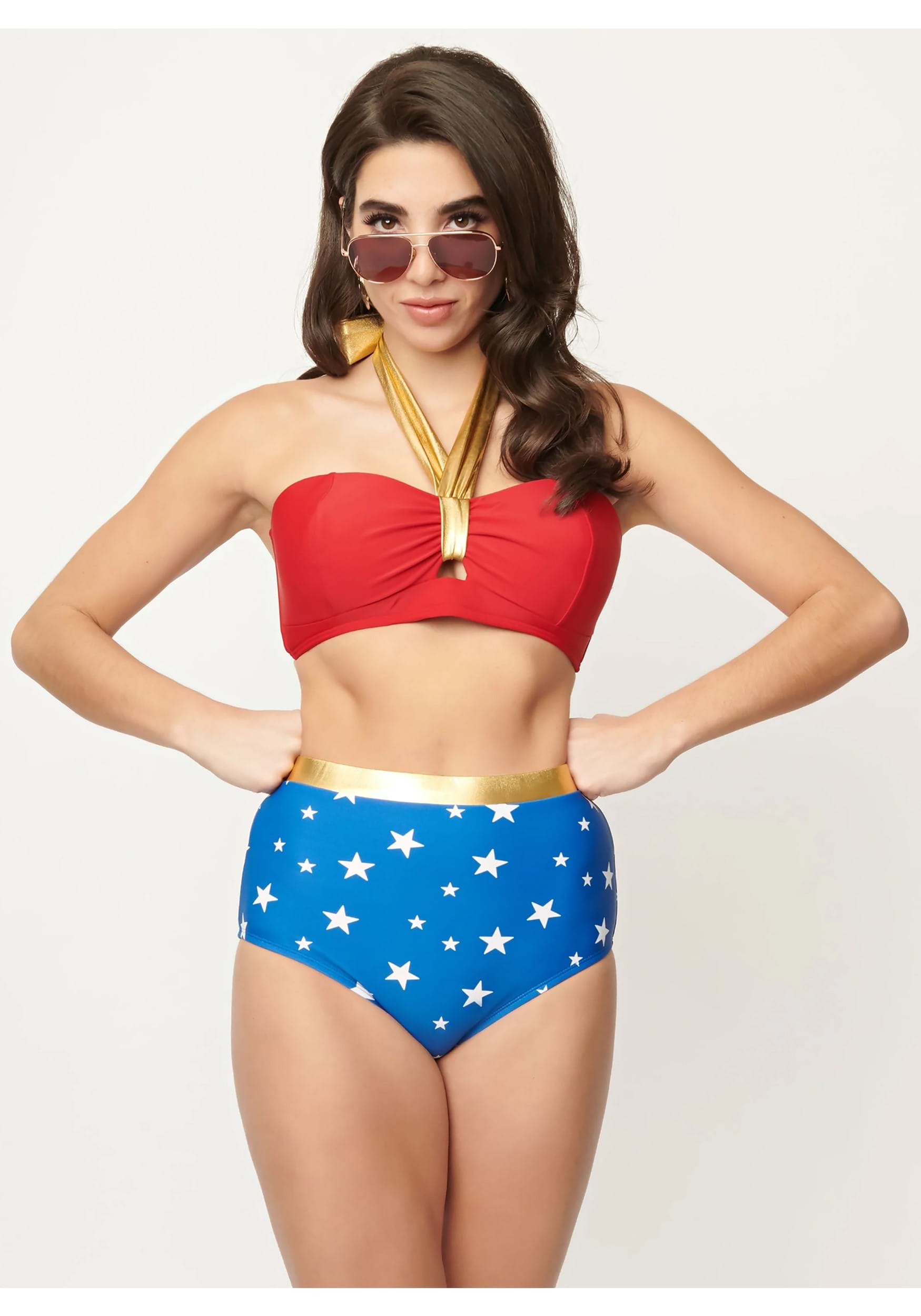 Wonder Woman DC Comics Lace Up Backless Womens Bathing Suit Monokini One  Piece - Fearless Apparel