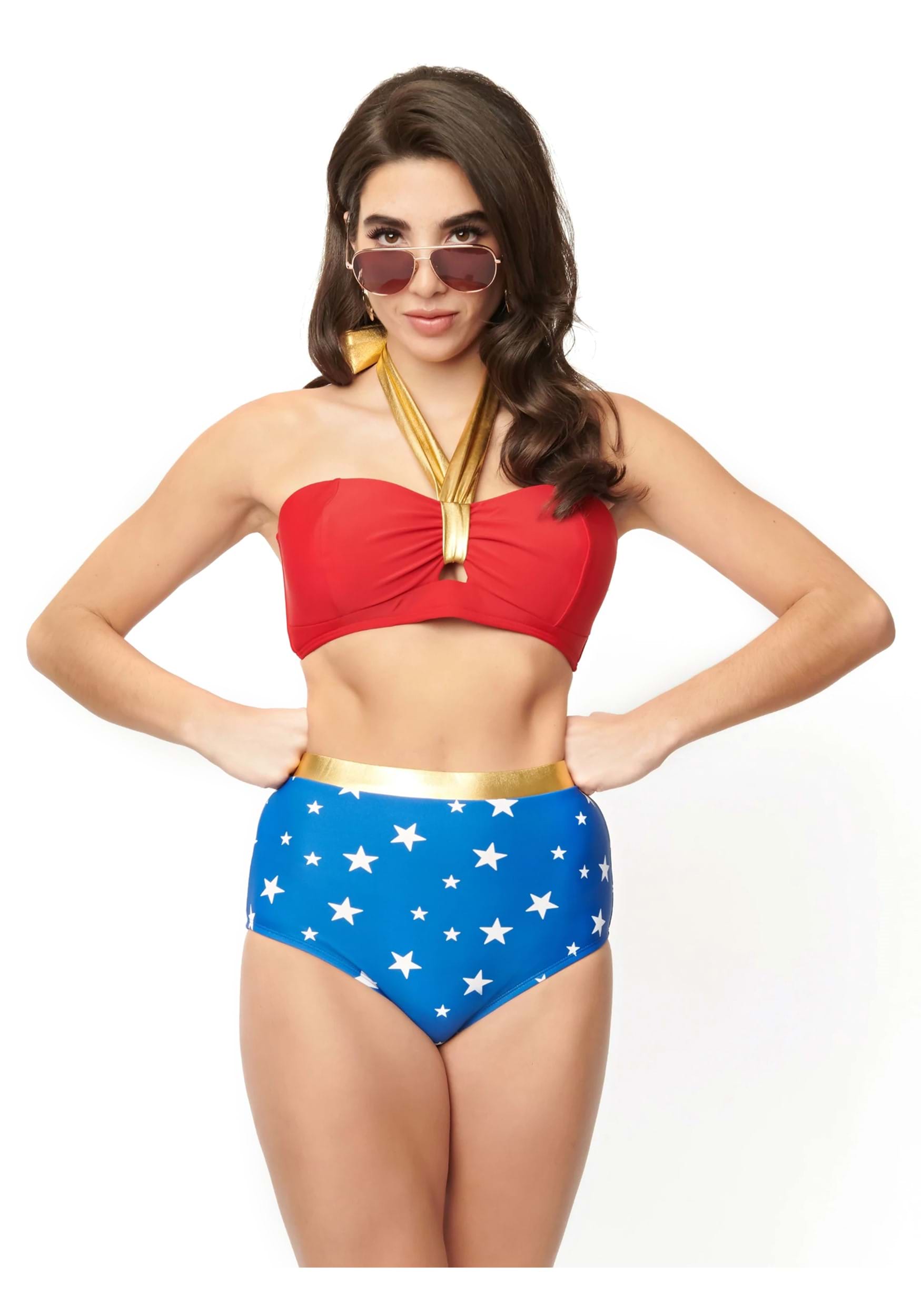 Junior's Wonder Woman License Seamless Bikini With Mesh Panty