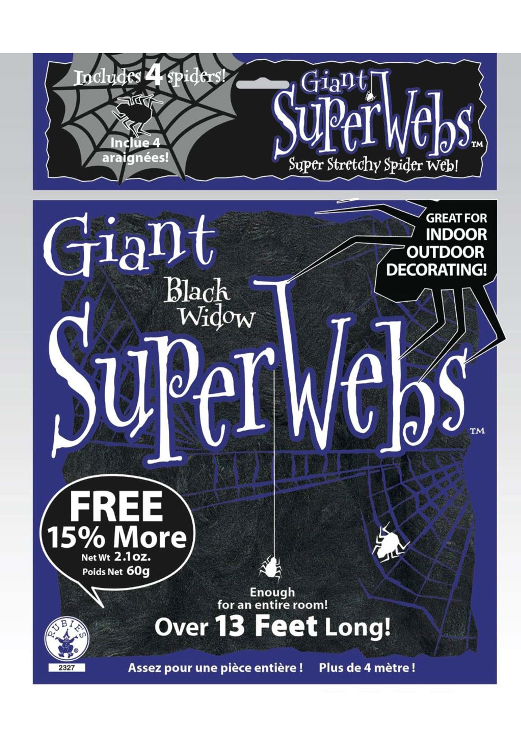 Large Black Spider Web And Spiders Halloween Decoration , Spider Webs