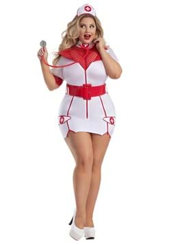 Womens Sexy Plus Size Zip Up Nurse Costume