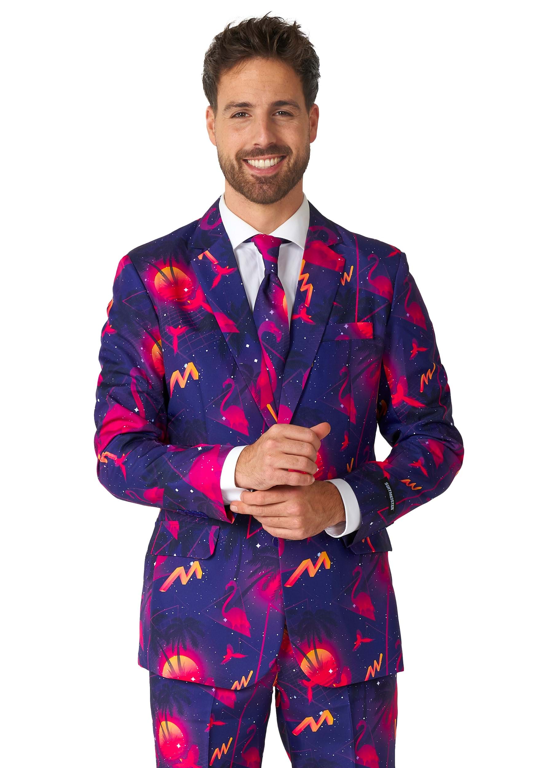 Suitmeister Men's Retro Neon Navy Suit