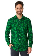 Mens Suitmeister Button Up St. Pats Green Shirt Alt 3