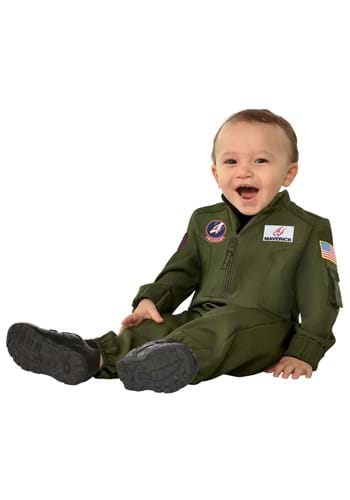 Click Here to buy Top Gun Maverick Flight Suit Costume for Babys from HalloweenCostumes, CDN Funds & Shipping