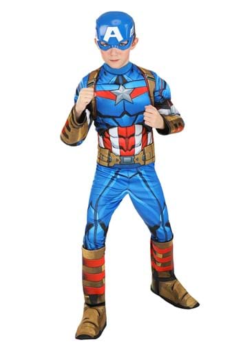 Click Here to buy Captain America (Steve Rogers) Boys Costume from HalloweenCostumes, CDN Funds & Shipping