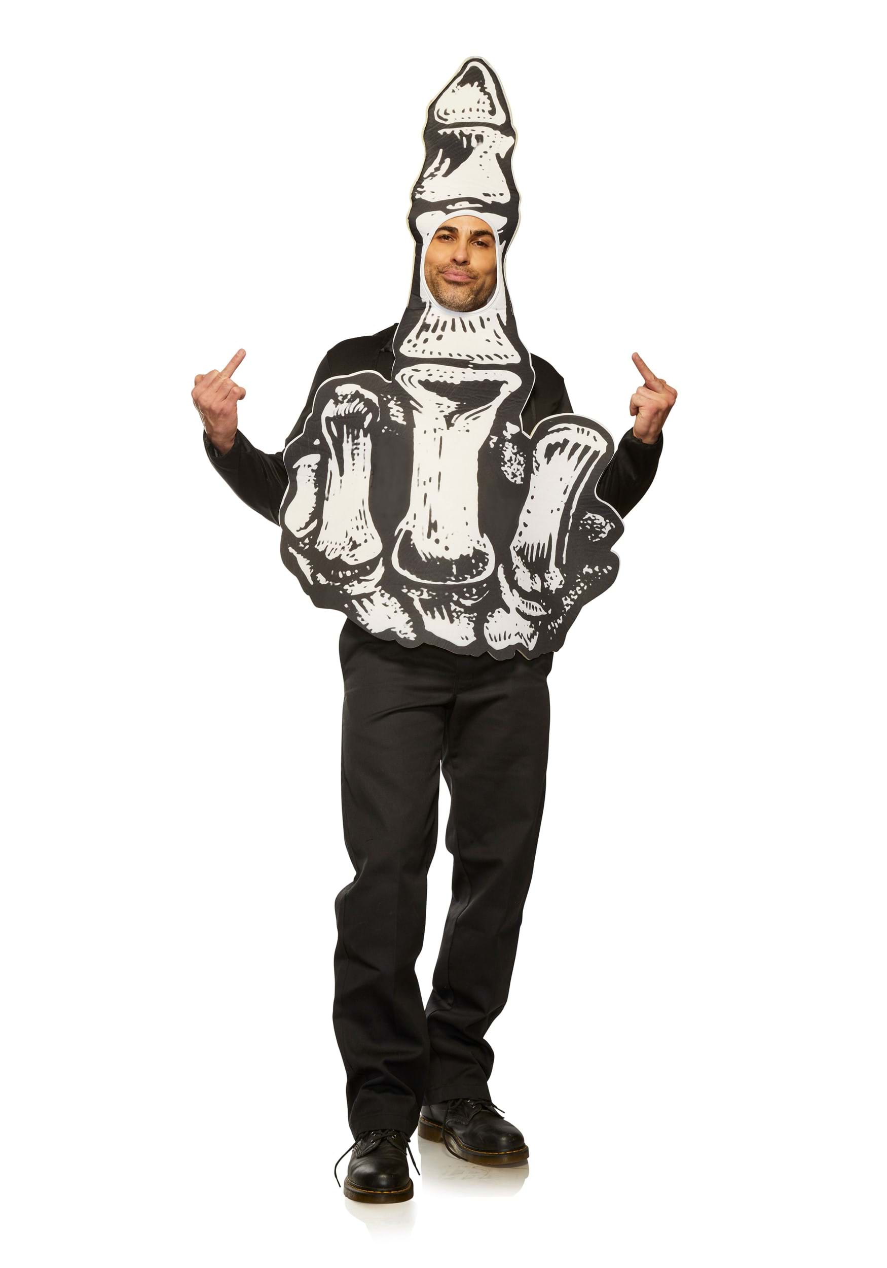 Skeleton Middle Finger Adult Costume
