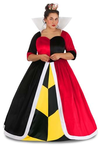 Click Here to buy Womens Plus Size Deluxe Disney Queen of Hearts Costume | Alice in Wonderland Costumes from HalloweenCostumes, CDN Funds & Shipping