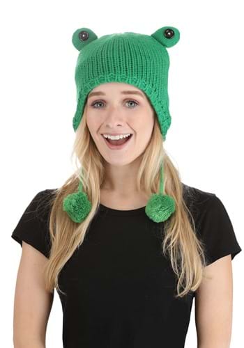Click Here to buy Froggy Adult Winter Knit Cap | Frog Accessories from HalloweenCostumes, CDN Funds & Shipping