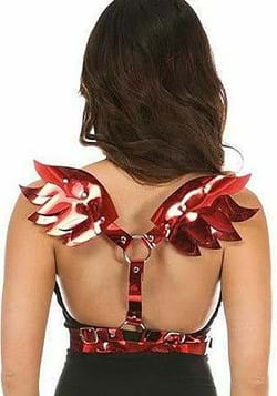 Plus Size Red Metallic Devil Wings