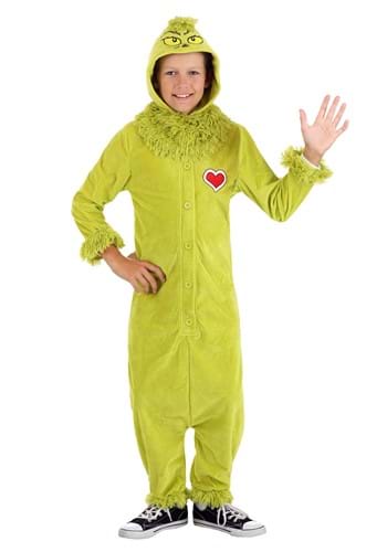 Click Here to buy The Grinch Jumpsuit Kids Costume from HalloweenCostumes, CDN Funds & Shipping
