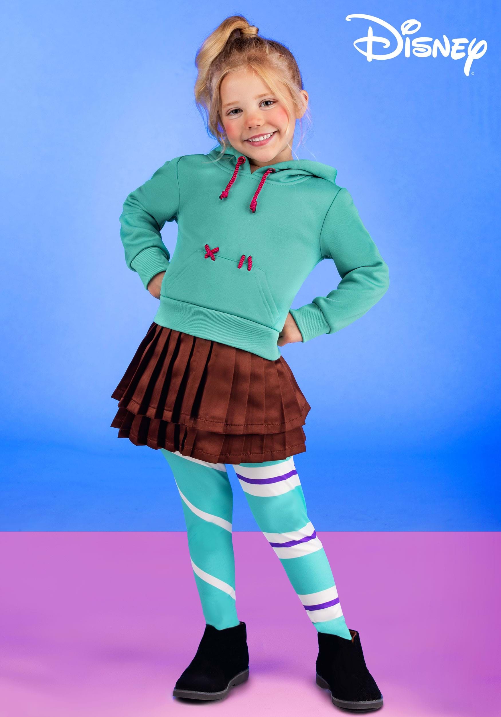 Wreck It Ralph Vanellope Cosplay Costumes Adult Kid Hoodie Skirt Leggings  Outfit