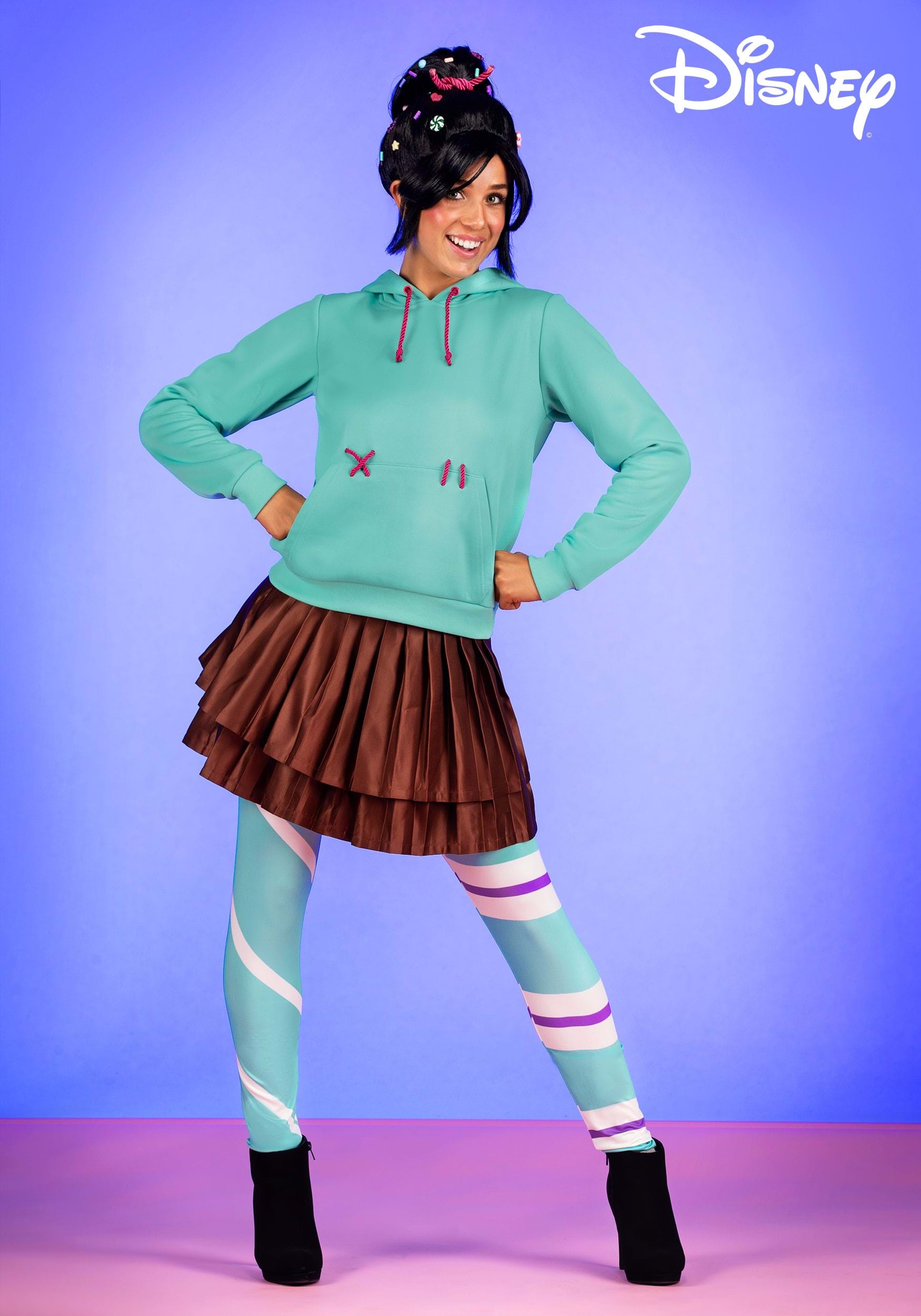 Ralph Vanellope von Schweetz Cosplay Costumes Girl Hoodie Skirt Leggings  Women