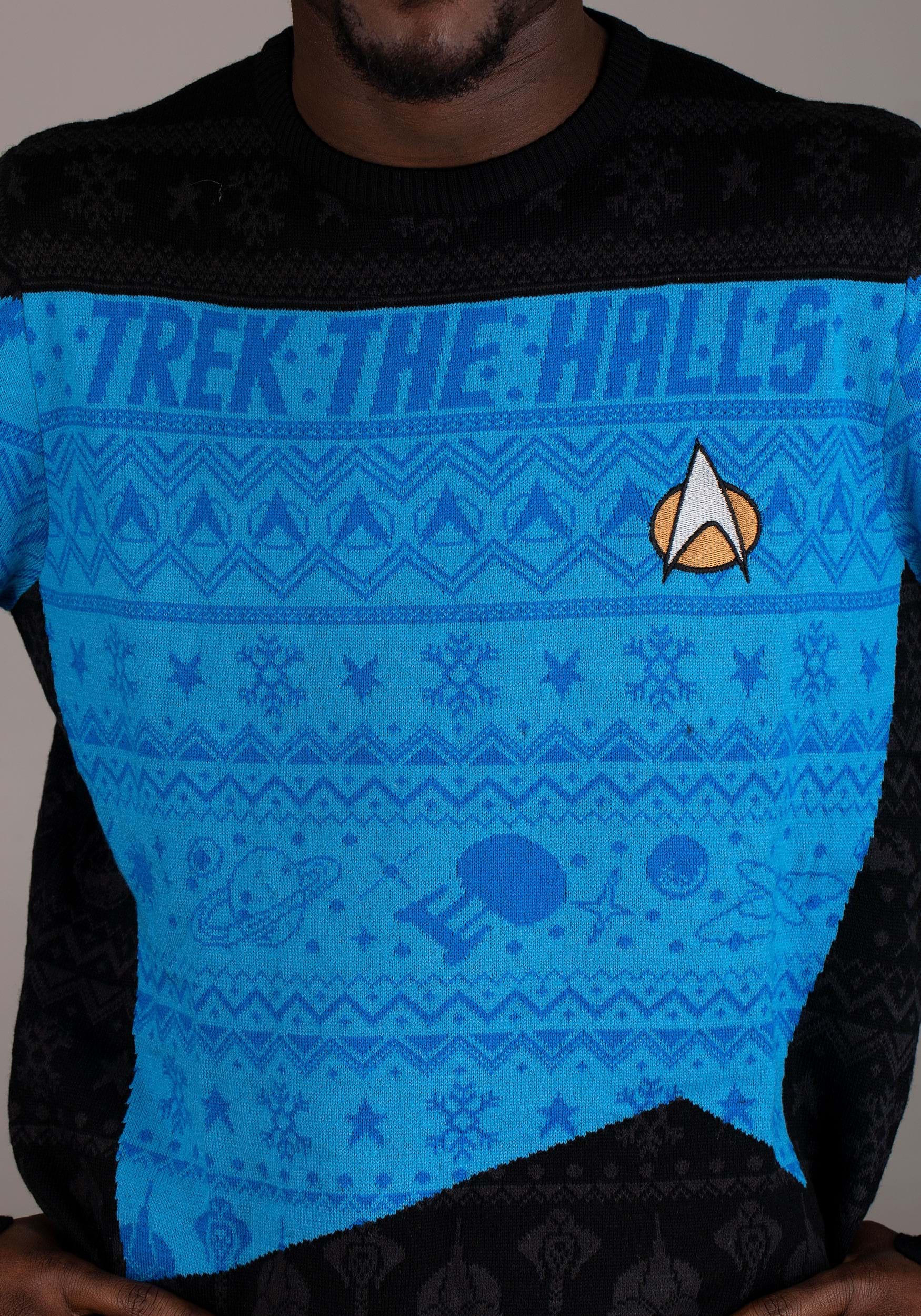 Star Trek Blue Christmas Sweater