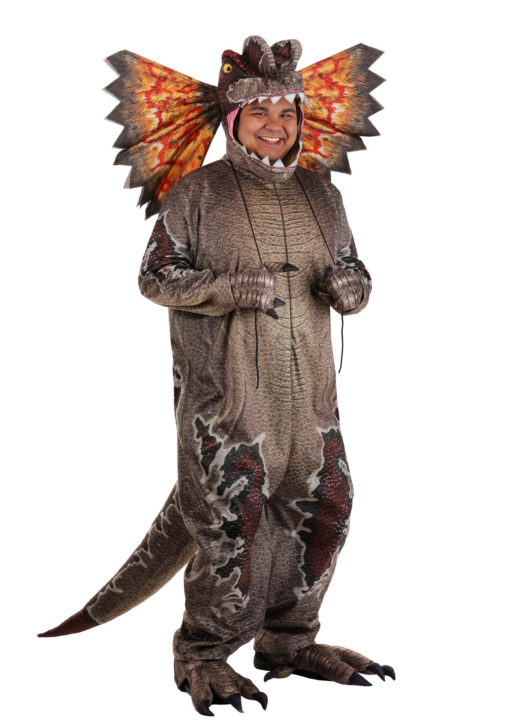 Adult Plus Size Deluxe Dilophosaurus Costume | Dinosaur Costumes