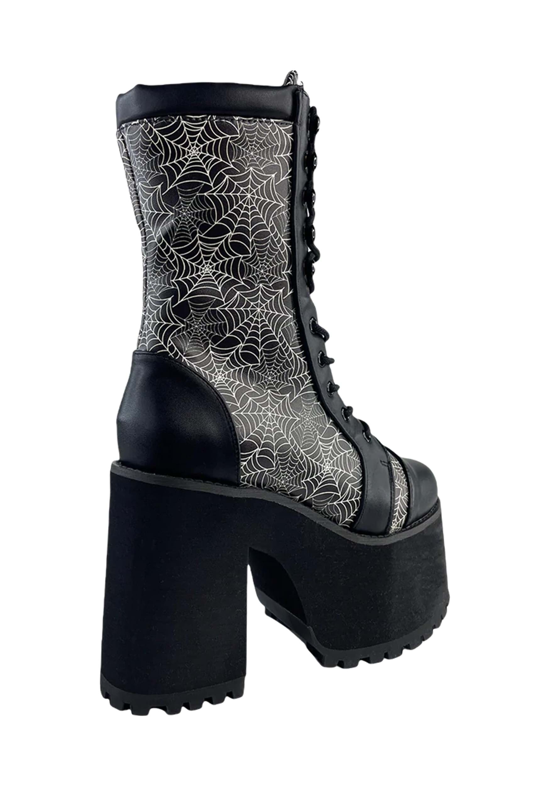 Spiderweb Raven Commando Platform Boots