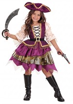 Kid's Premium Purple Pirate Costume Alt 1