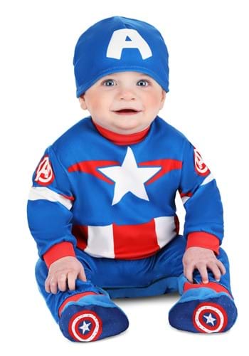 Click Here to buy Captain America Steve Rogers Baby Costume from HalloweenCostumes, CDN Funds & Shipping