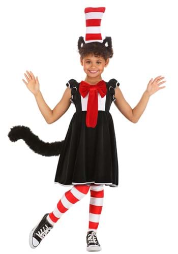 Click Here to buy Cat in the Hat Girls Costume Dress | Storybook Costumes from HalloweenCostumes, CDN Funds & Shipping
