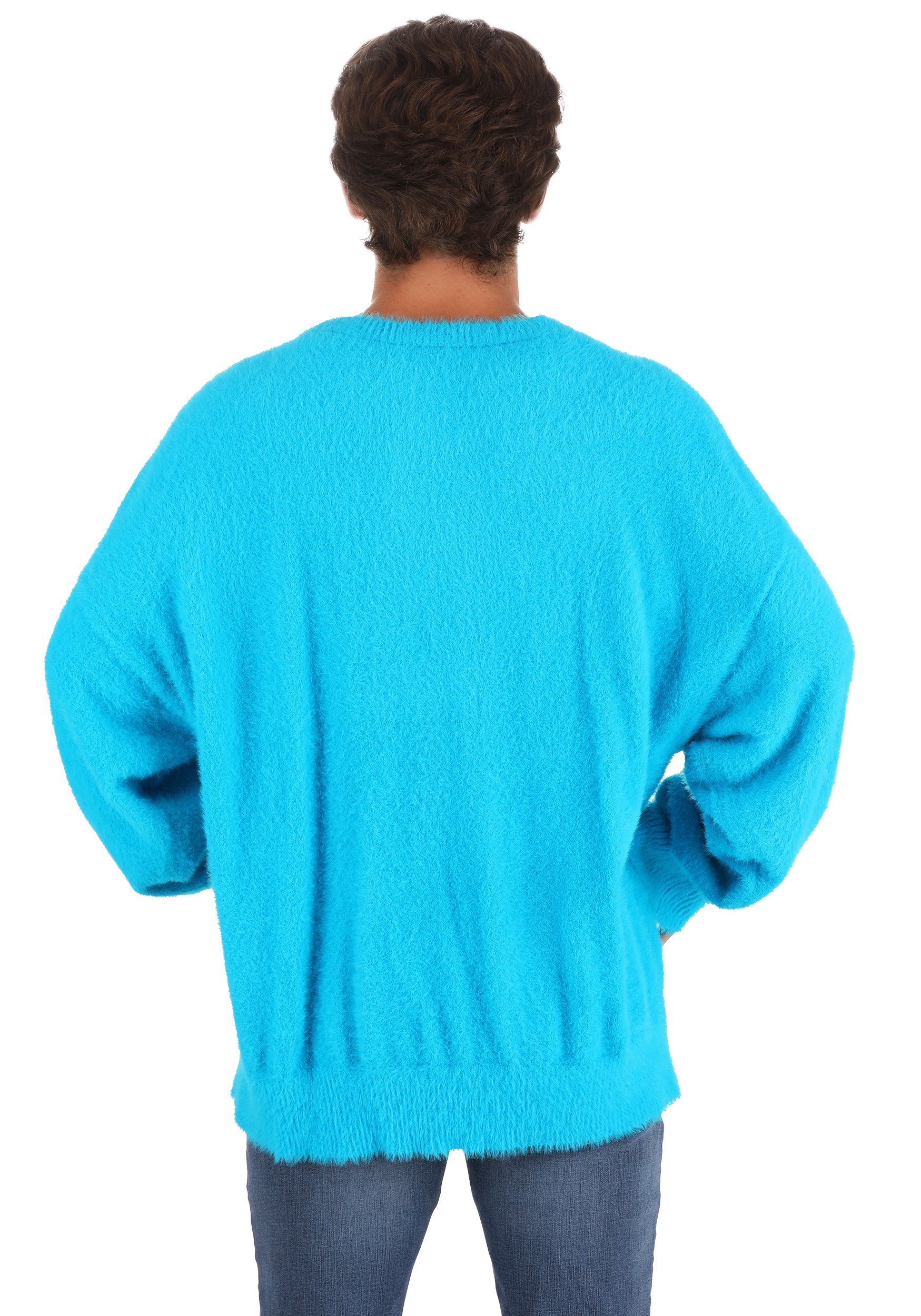 Sesame Street Fuzzy Cookie Monster Oversized Sweater for Adults
