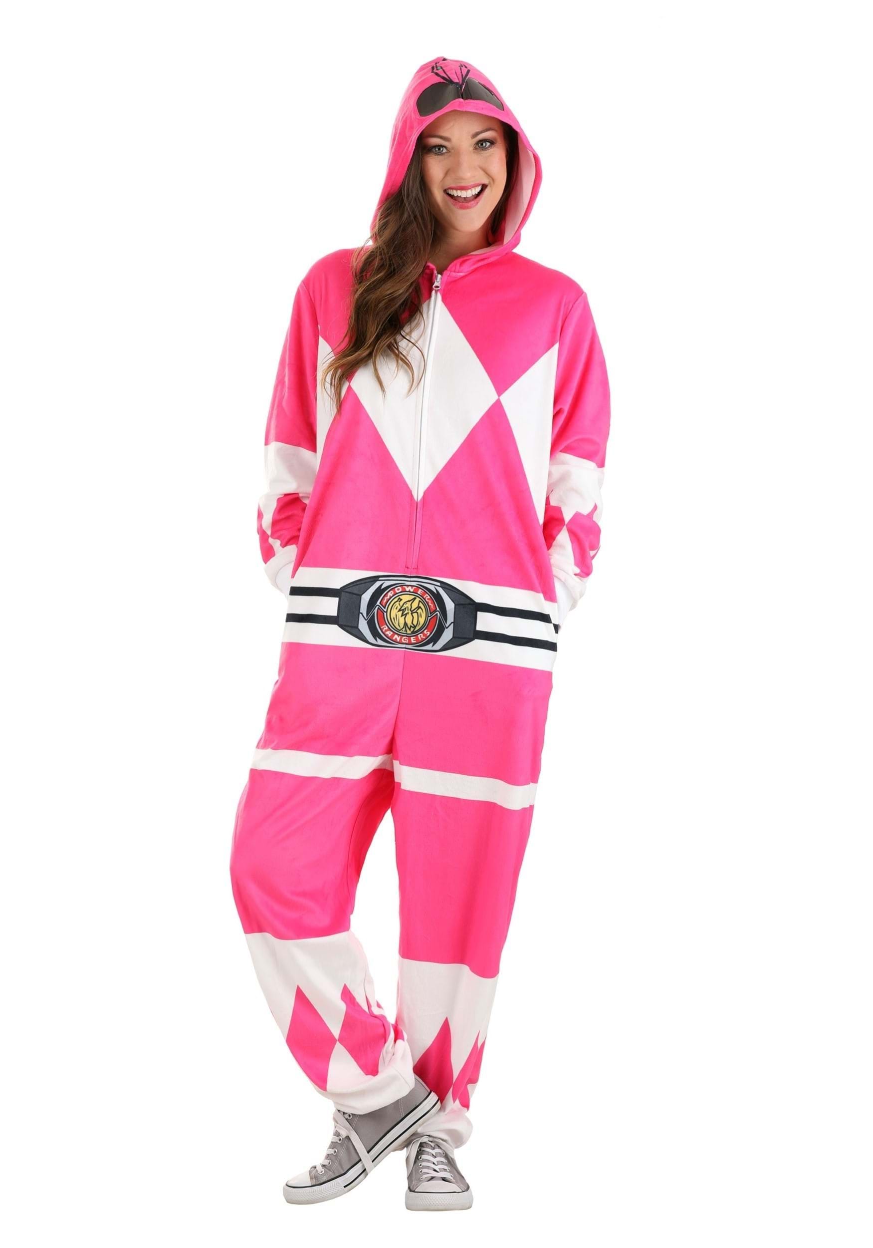 Power Rangers Pink Ranger Hooded Adult Union Suit | Power Rangers Costumes