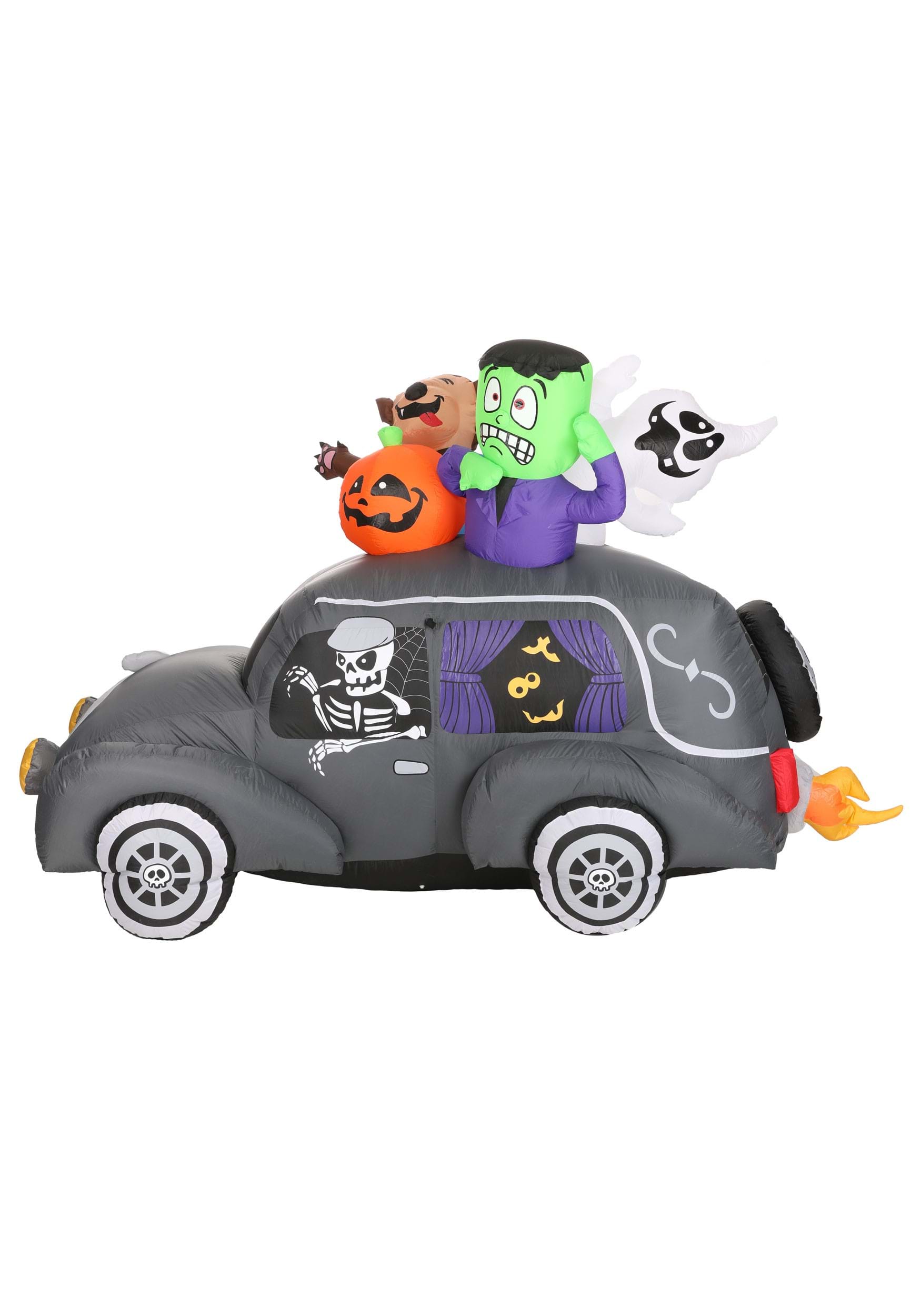 4FT Spooky Inflatable Halloween Hearse Decoration | Halloween Inflatables