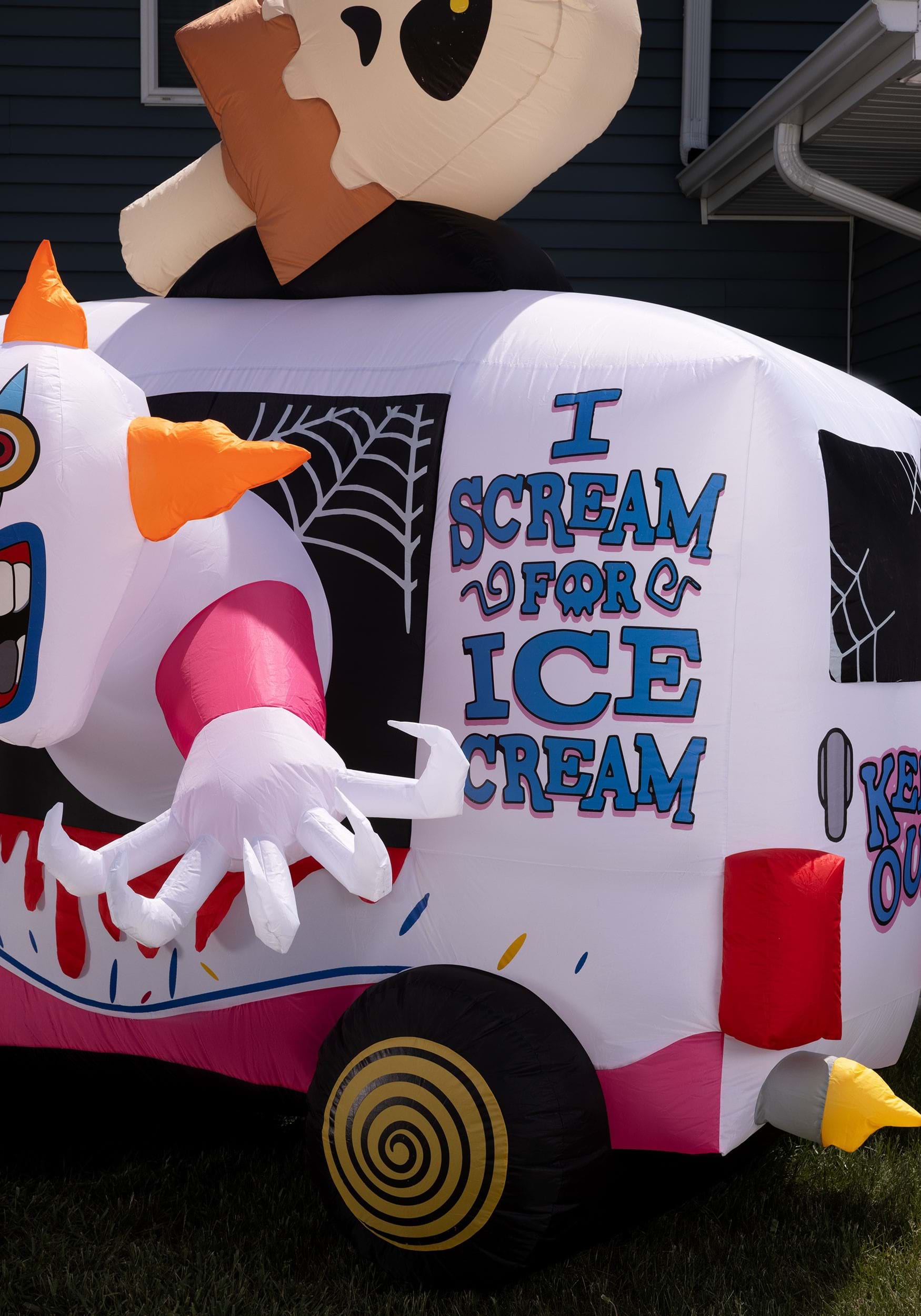 Sweet Shrieks Killer Clown Ice Cream Truck Inflatable Decoration