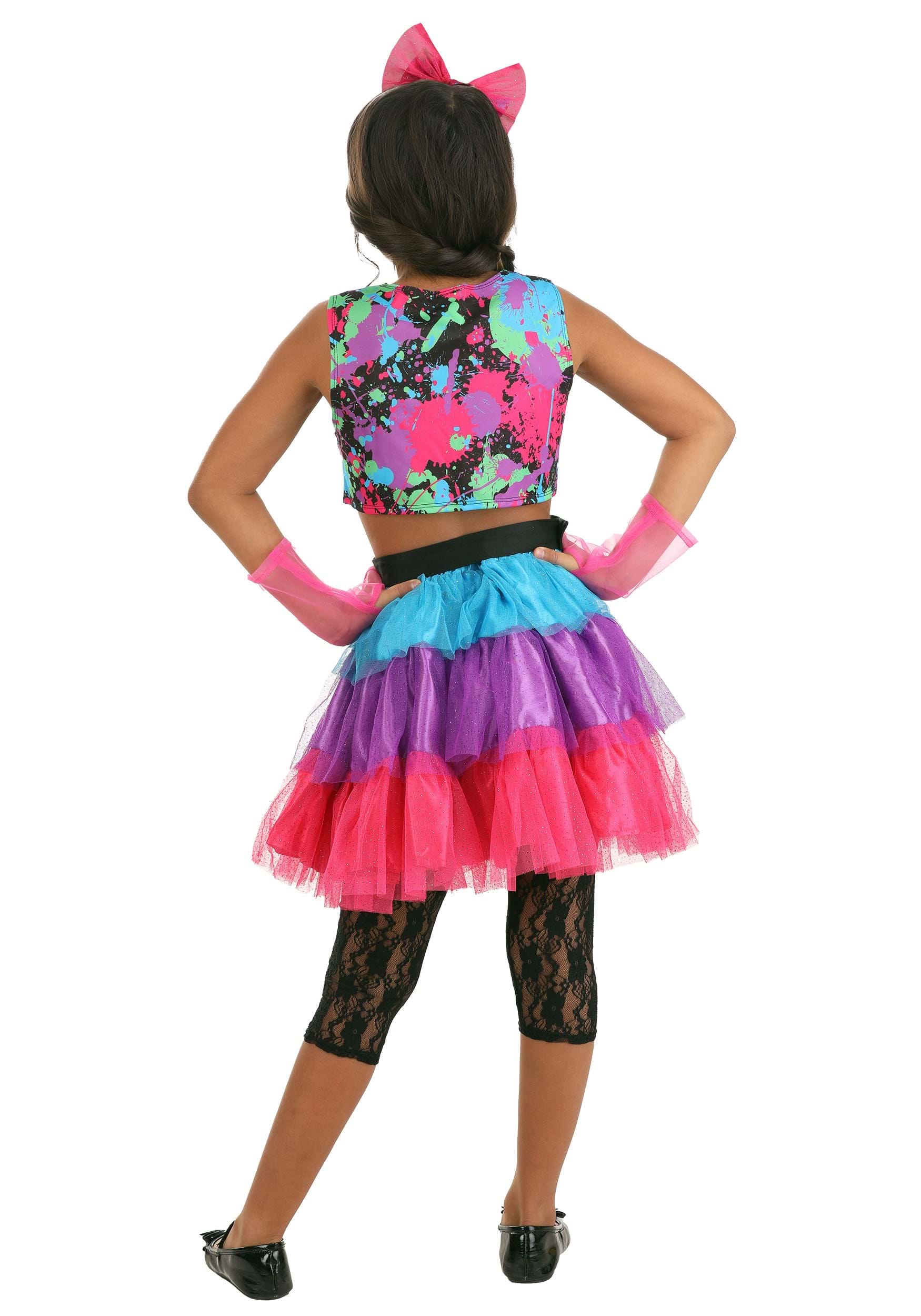 Adult 1980s Neon Paint Spatter Muscle Pants, Multi-Coloured, Costume  Accessory for Halloween