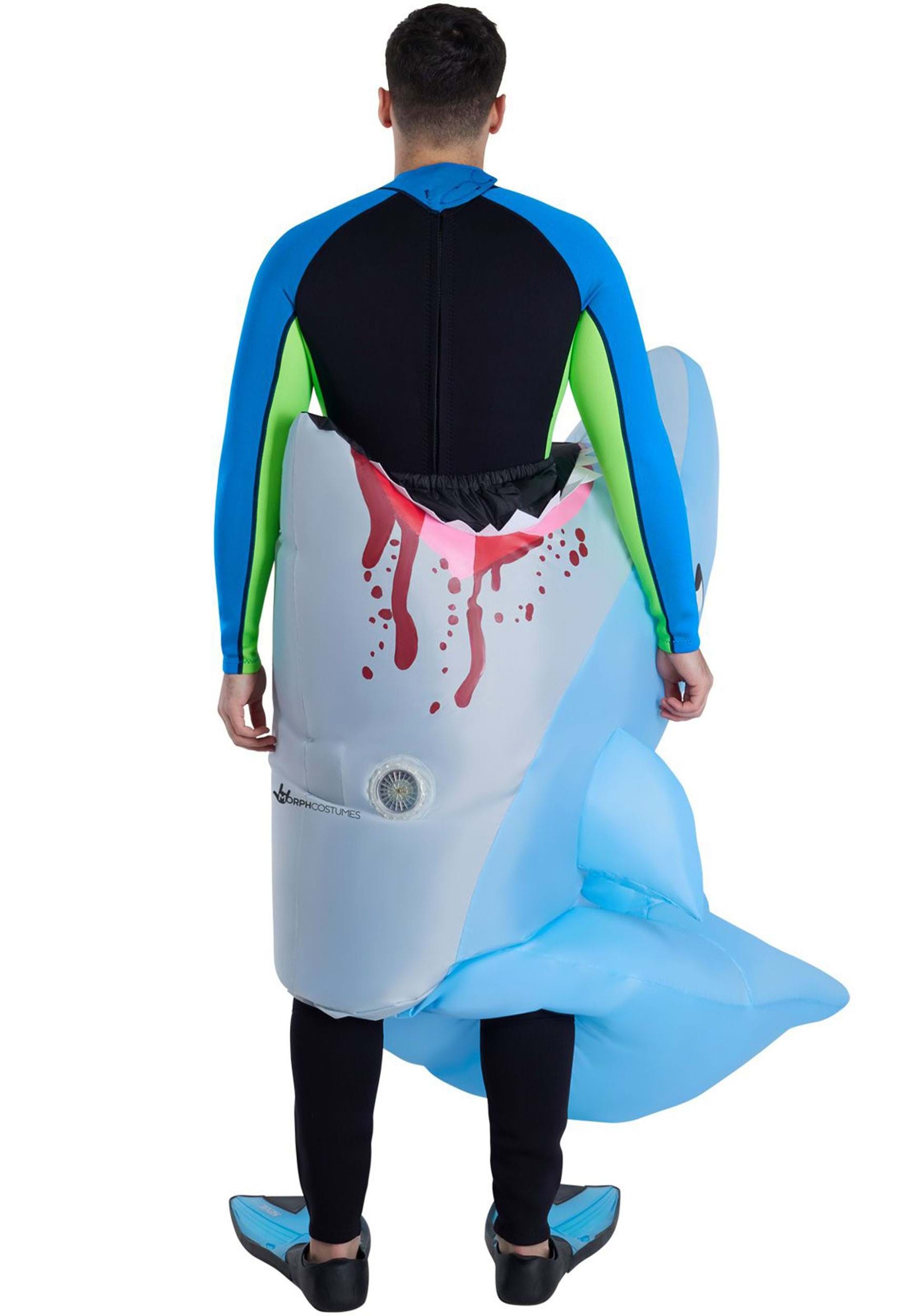 Adult Man Eating Inflatable Shark