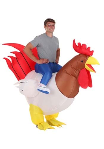 Click Here to buy Inflatable Ride-On Rooster Costume for Adults from HalloweenCostumes, CDN Funds & Shipping