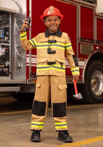 Click Here to buy Firefighter Prestige Kids Costume from HalloweenCostumes, CDN Funds & Shipping