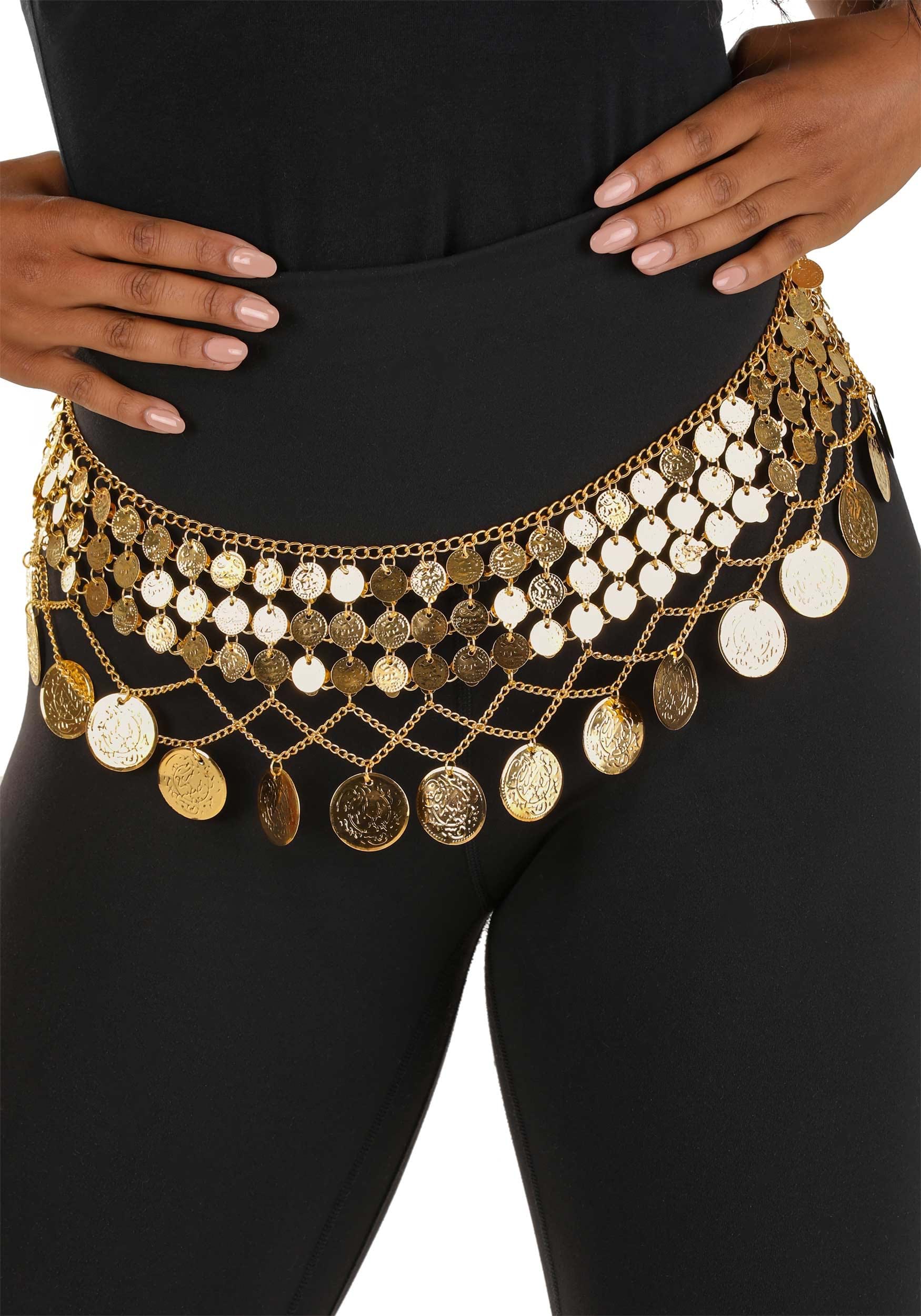 Gold Tribal Coin Belt Belly Dance Coin Belt With Coin Fringe Queen
