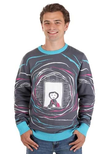 Coraline Adult Ugly Halloween Sweater Alt 2