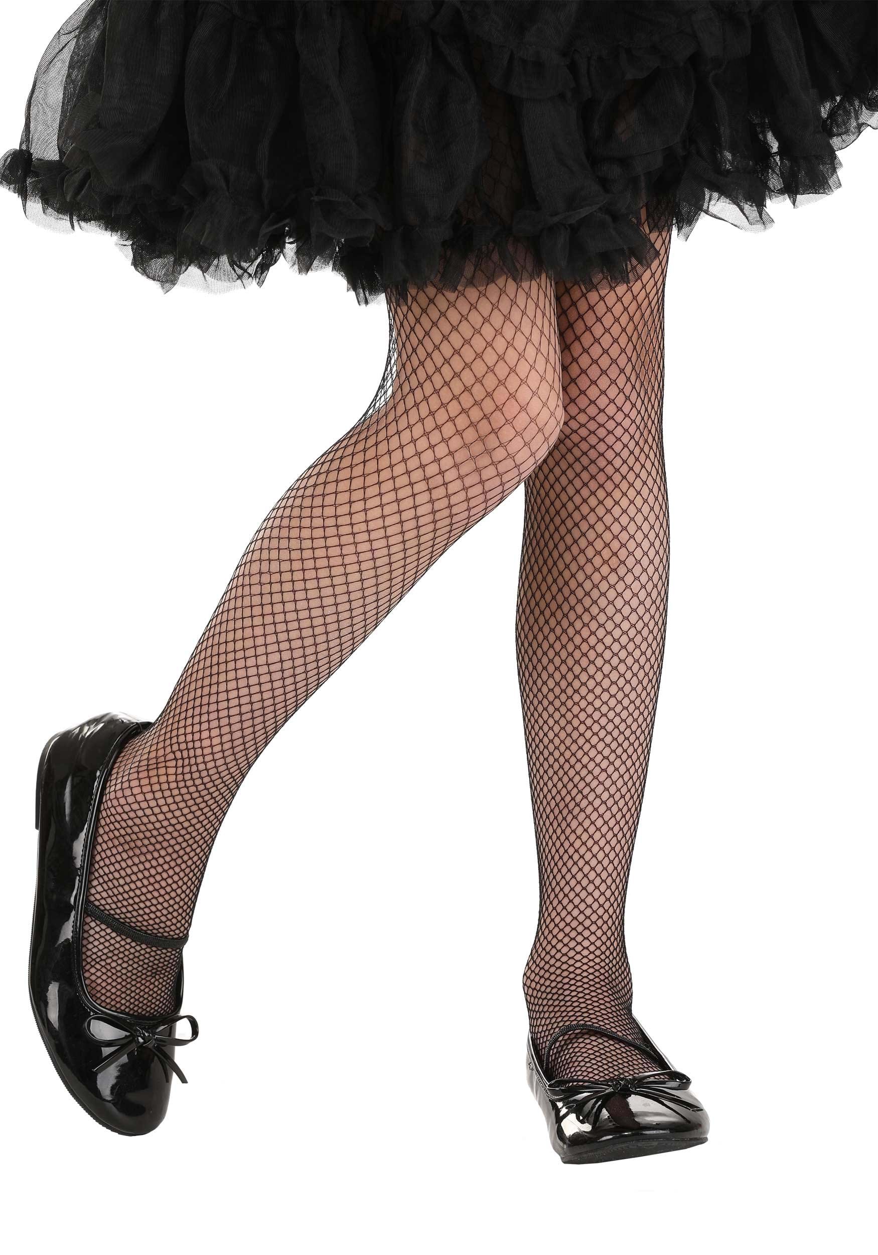 Girl's Black Fishnet Stockings | Costume Tights | Kids | Girls | Black | One-Size | FUN Costumes