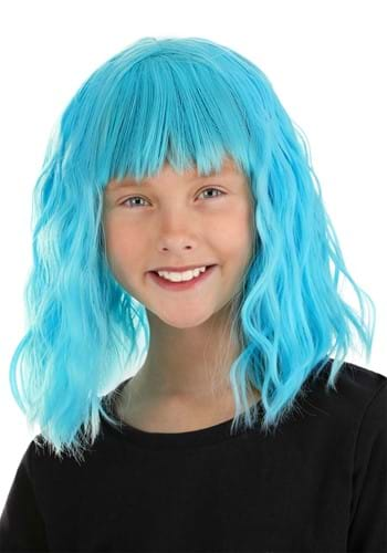 Kids Sky Blue Wavy Wig