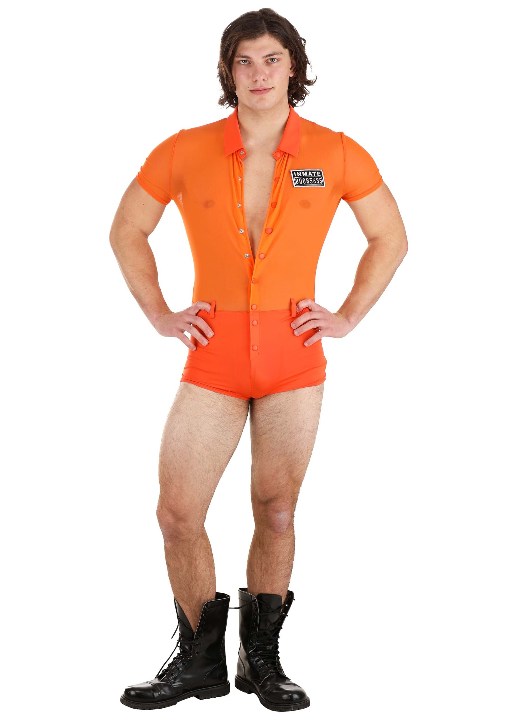 Sexy Orange Prisoner Men's Costume , Sexy Costumes