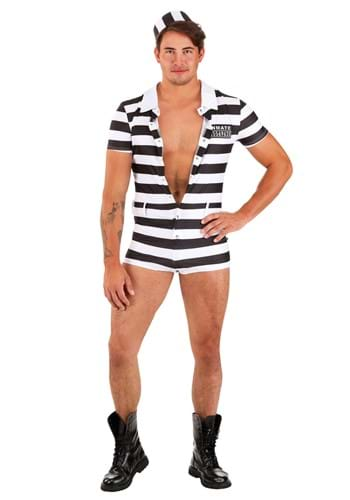 Click Here to buy Mens Sexy Striped Prisoner Costume | Sexy Halloween Costumes from HalloweenCostumes, CDN Funds & Shipping