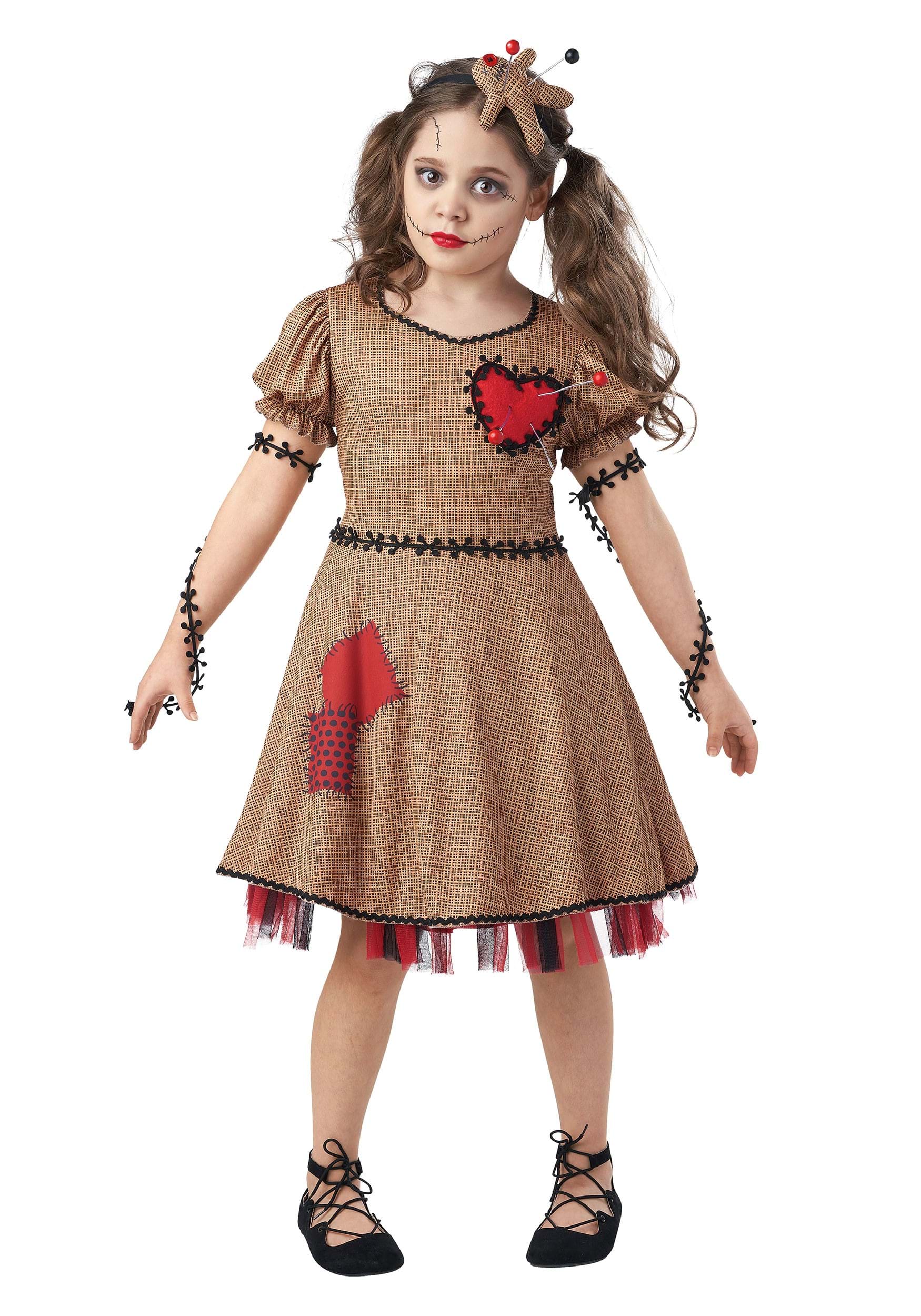 Girl's Classic Voodoo Doll Costume , Halloween Dress For Kids