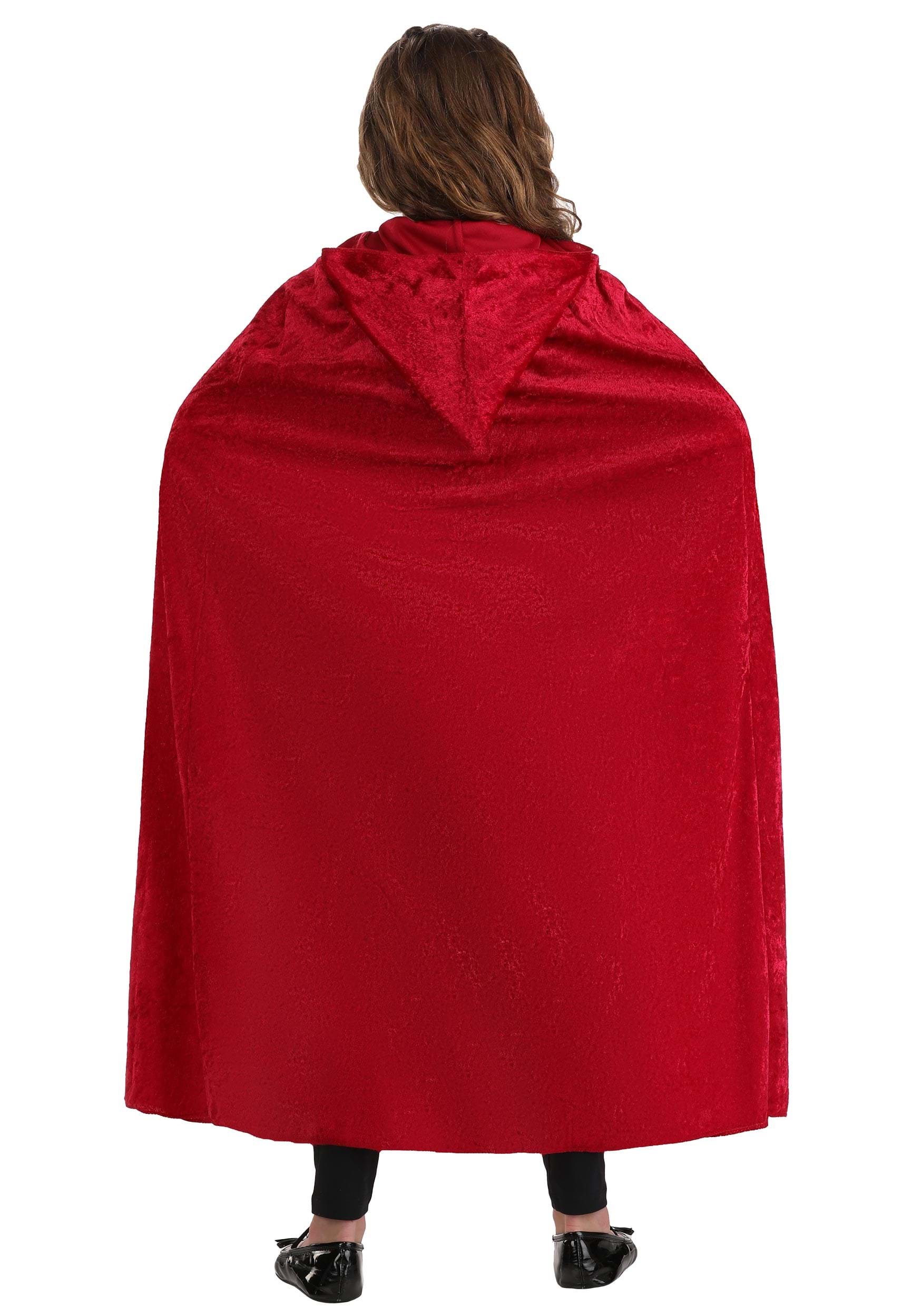 Red Velvet Hooded Kid's Cape , Costume Accessory Capesv