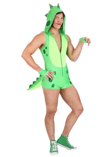 Click Here to buy Sexy Dino Mens Costume Romper | Dinosaur Costumes from HalloweenCostumes, CDN Funds & Shipping