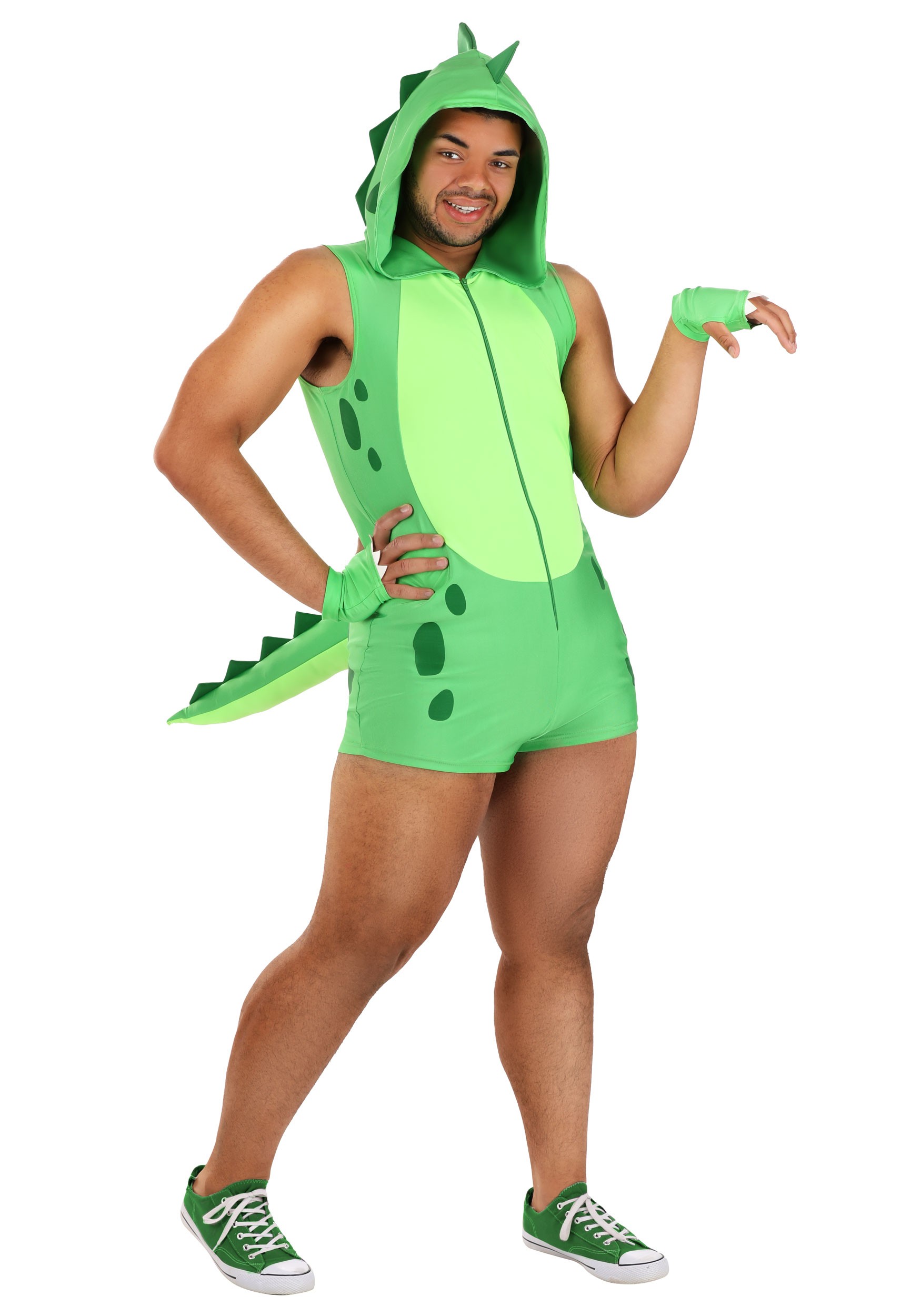 Plus Size Sexy Dino Romper Costume for Men | Dinosaur Costumes