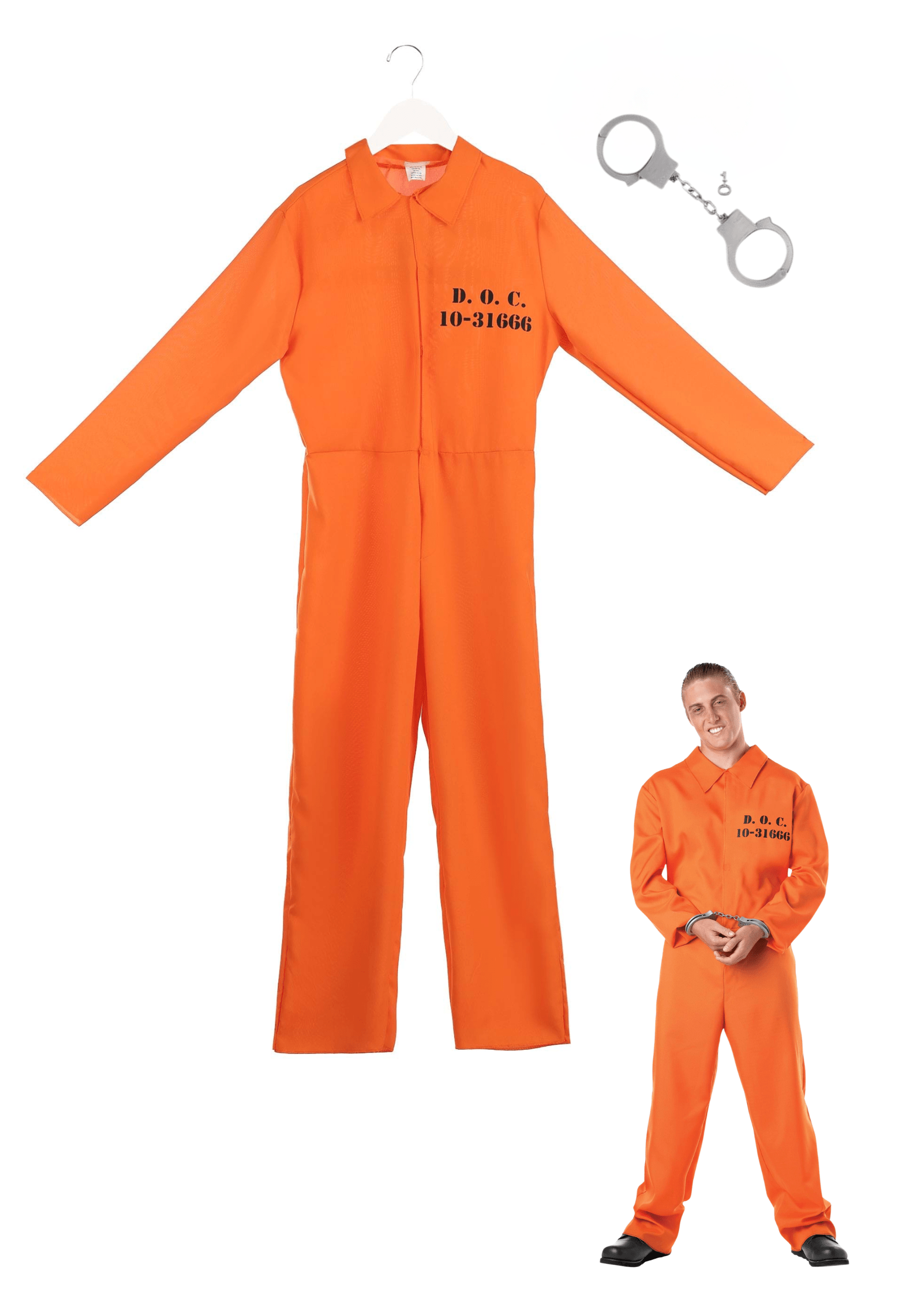 Orange Adult Prisoner Costume Jumpsuit | Uniform Costumes