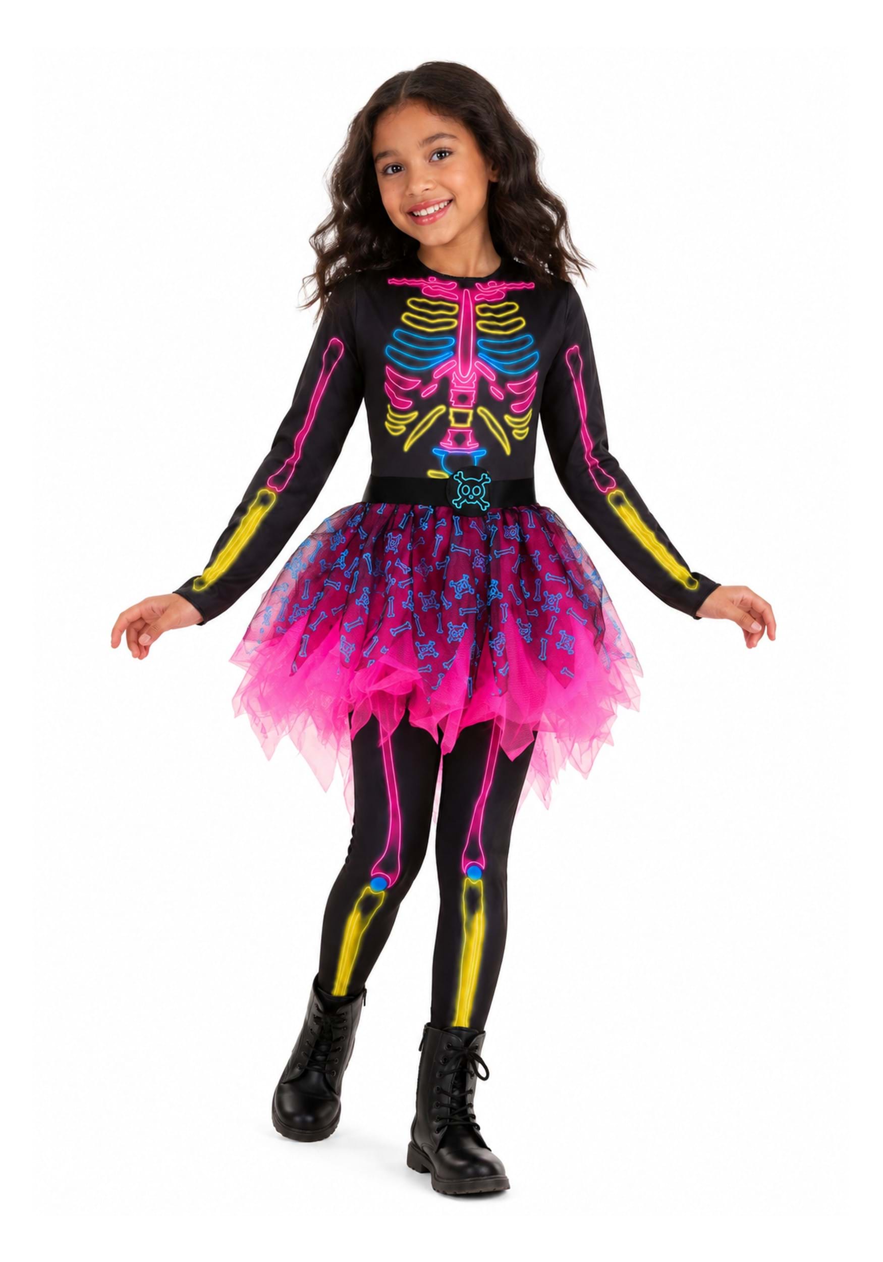 Kid's Neon Skeleton Costume Dress | Skeleton Costumes