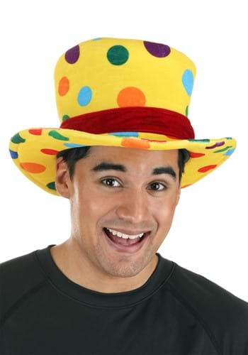 Click Here to buy Yellow Clown Adult Top Hat | Clown Accessories from HalloweenCostumes, CDN Funds & Shipping