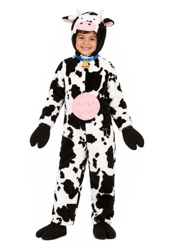 Kids Deluxe Plush Spotted Cow Costume New Main