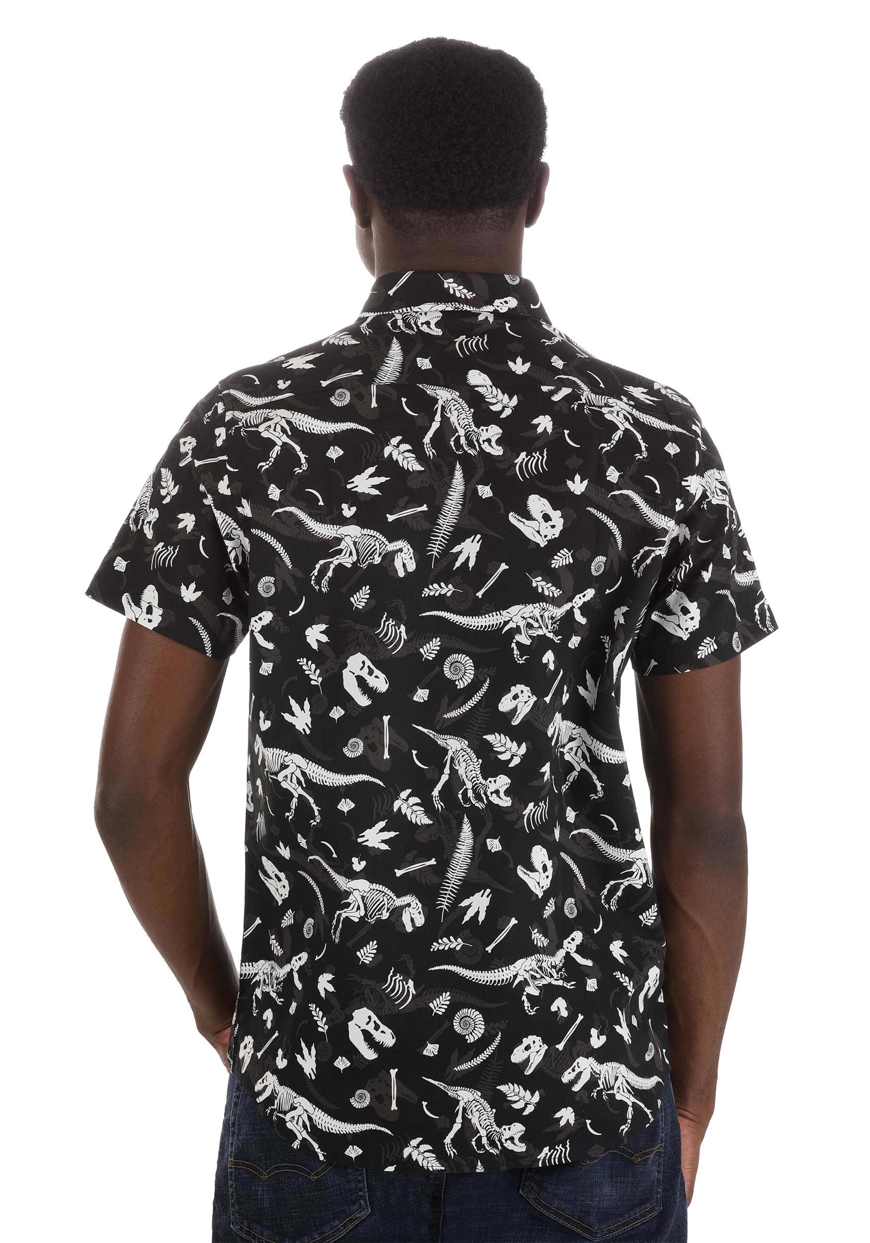 Diggin' Up Dinosaurs Button Up Shirt For Adults