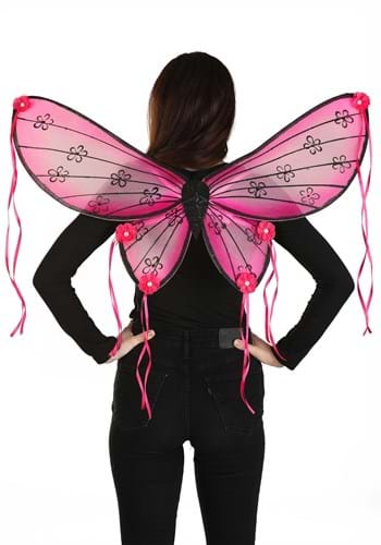 Click Here to buy Pink Floral Adult Costume Wings | Fairy Costume Accessories from HalloweenCostumes, CDN Funds & Shipping
