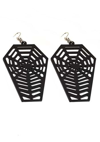 Click Here to buy Spiderweb Coffin Costume Earrings from HalloweenCostumes, CDN Funds & Shipping