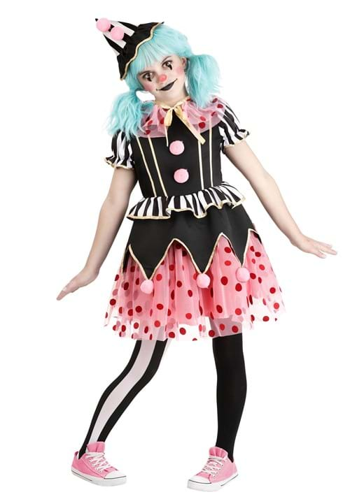 Girl's Perfectly Pink Clown Costume