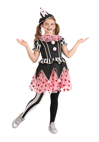 Click Here to buy Perfectly Pink Clown Girls Costume | Kids Clown Costumes from HalloweenCostumes, CDN Funds & Shipping